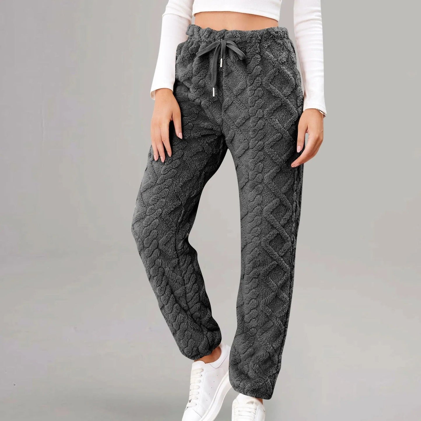 Herr Joggingbyxor Jacquard Mjuk Polyester med Dragsko-1