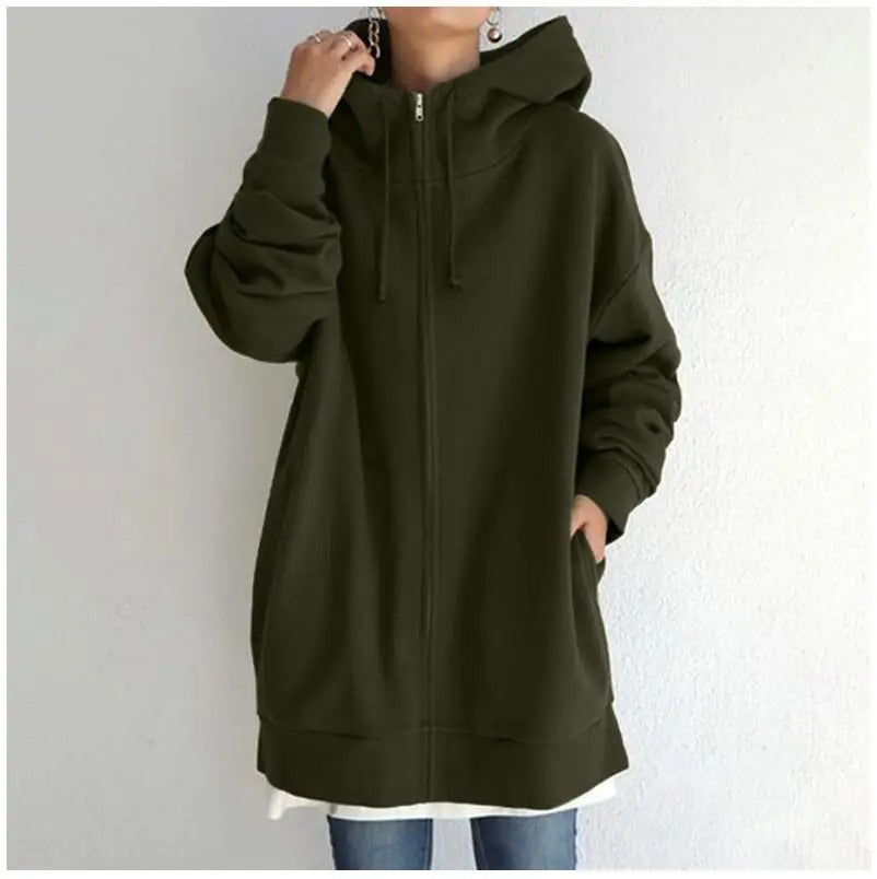 Avslappnad Hoodie för Kvinnor i 100% Bomull med Integrerad Huva – Perfekt för Vardag och Avkoppling 5