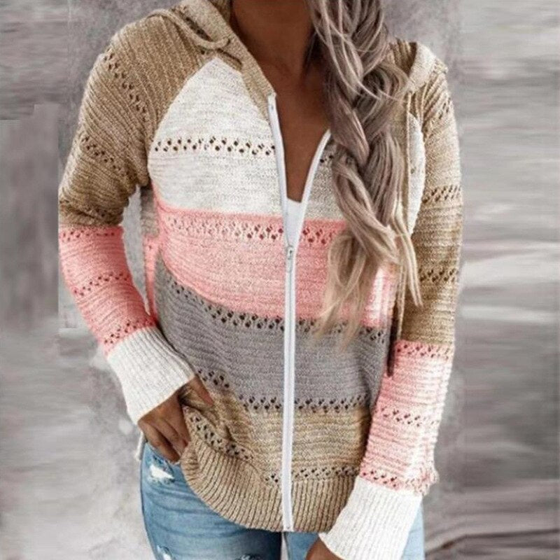 Lång Kofta Dam Färgglad Boho Stil Mjuk Material-4