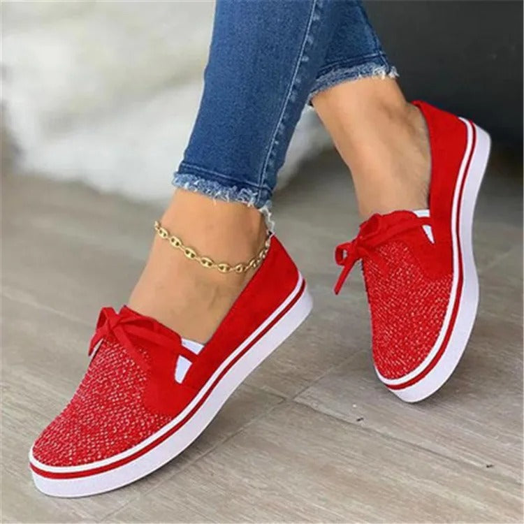 Kvinnors Sneakers Trendig Canvas Komfort 3