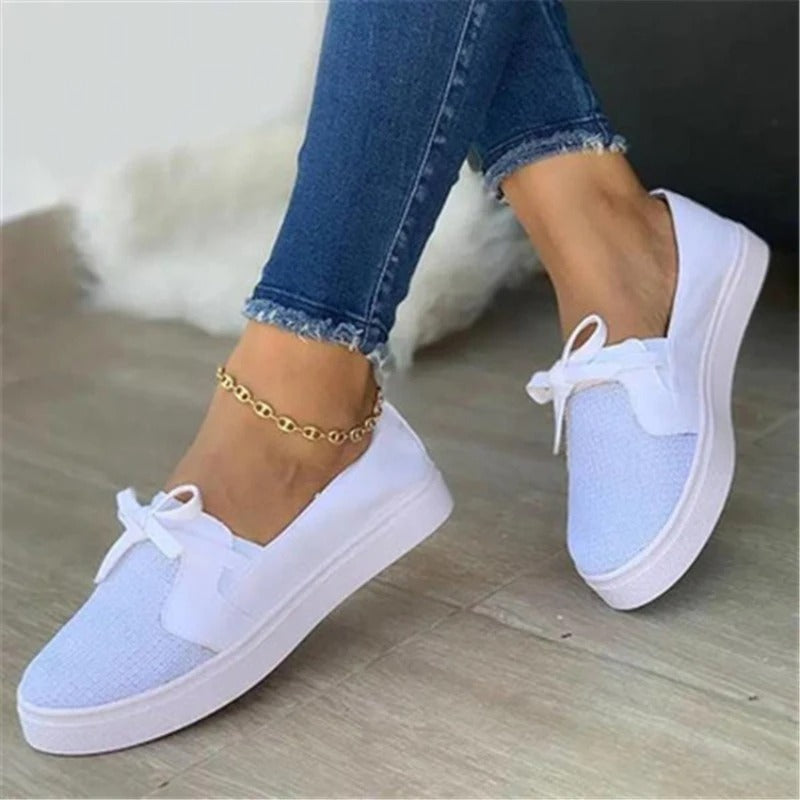 Kvinnors Sneakers Trendig Canvas Komfort 4