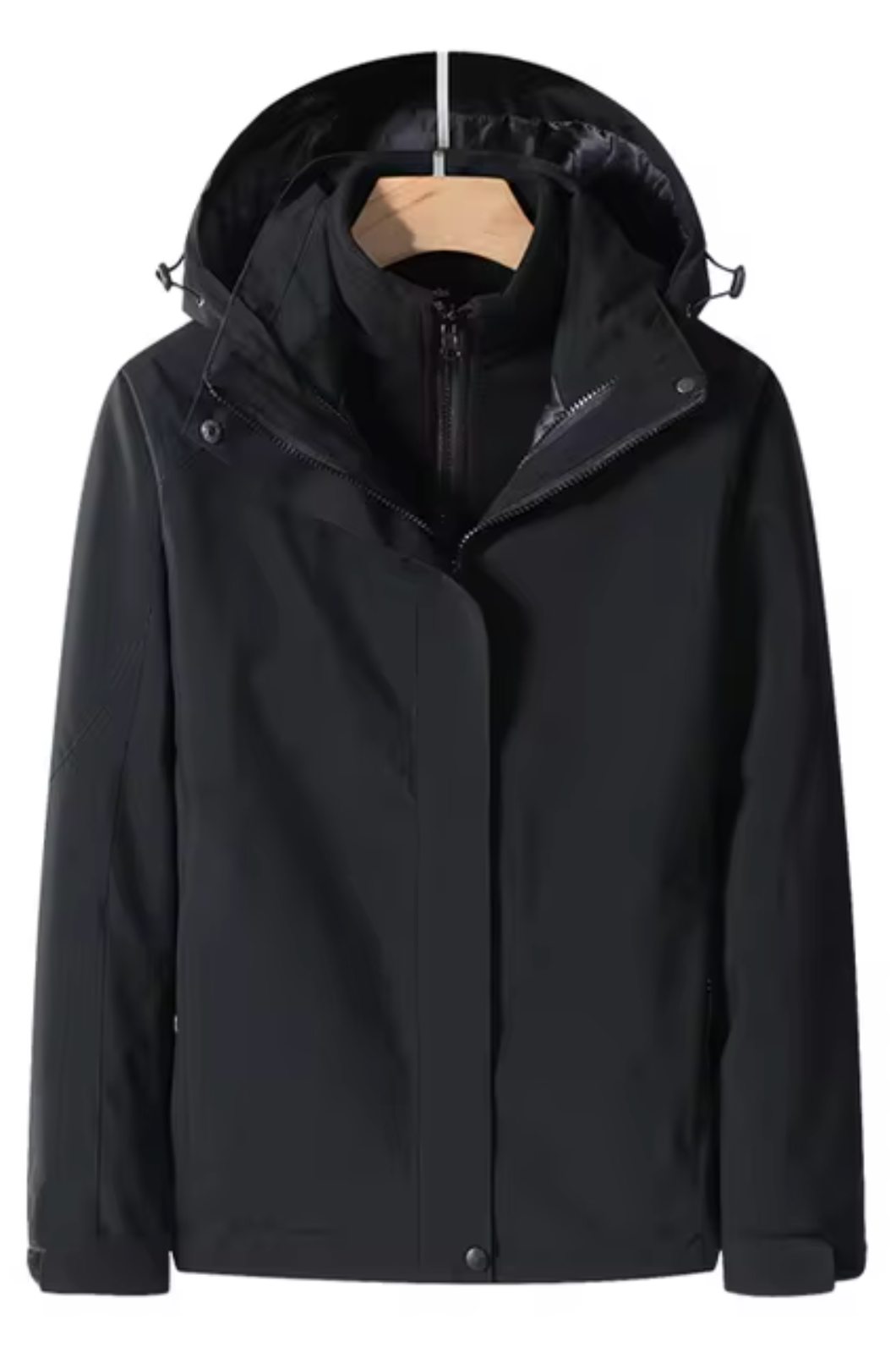 Unisex Vattentät Jacka 2-i-1 Design Isolerad För Utomhusaktiviteter-4