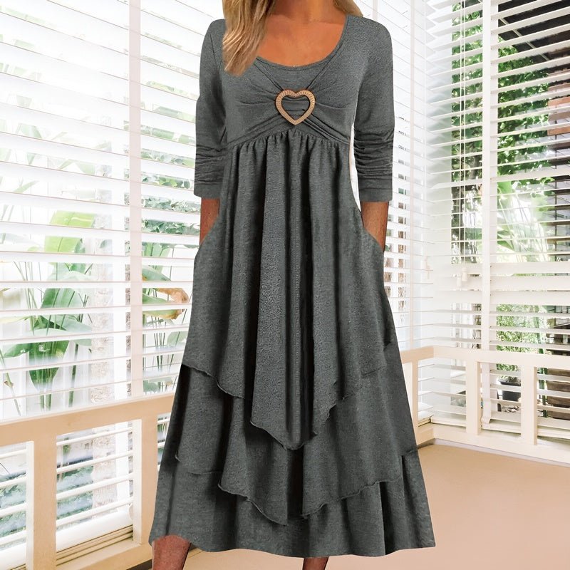 Variant image for Kvinna Klänning Elegant Höststil Mjukt Tyg-19