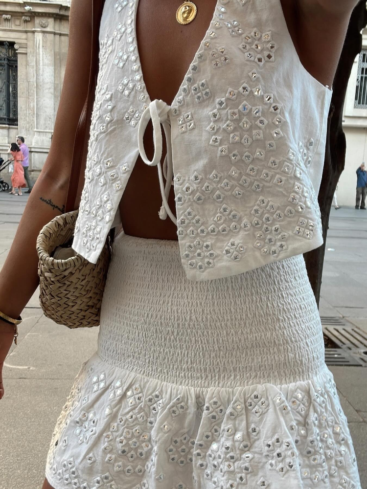 Dam Mini Klänning V-ringning Rynkad Polyester Elegant Fina Dam Klänningar-3