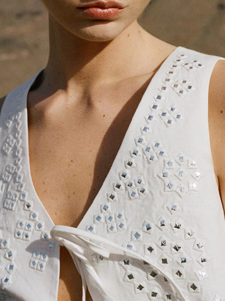 Dam Mini Klänning V-ringning Rynkad Polyester Elegant Fina Dam Klänningar-6