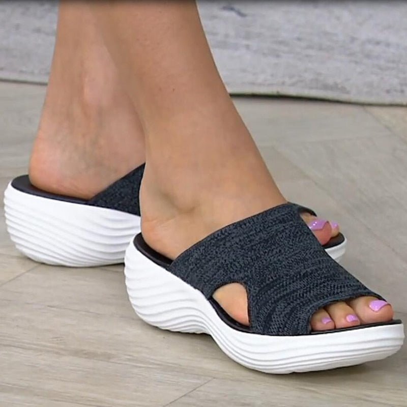 Herr Sandaler Ergonomiska Stretchmaterial Gummisula-3