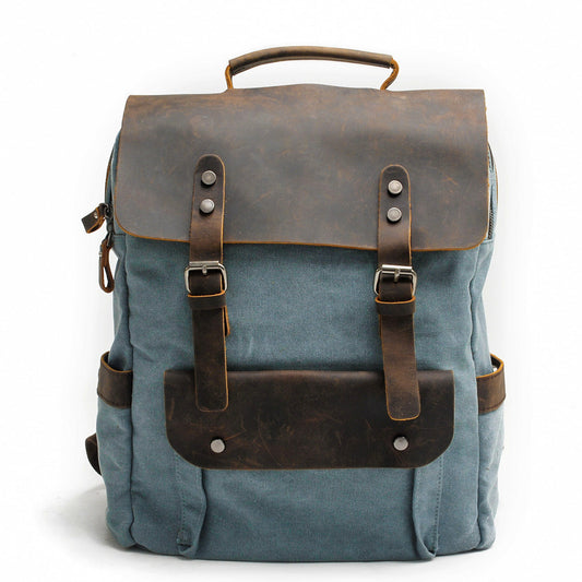 Unisex Ryggsäck Stilren Canvas Hållbar med Justerbara Axelremmar-1