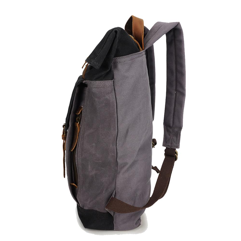 Dam Rucksack Urban Canvas Crazy-Horse-Läder-4