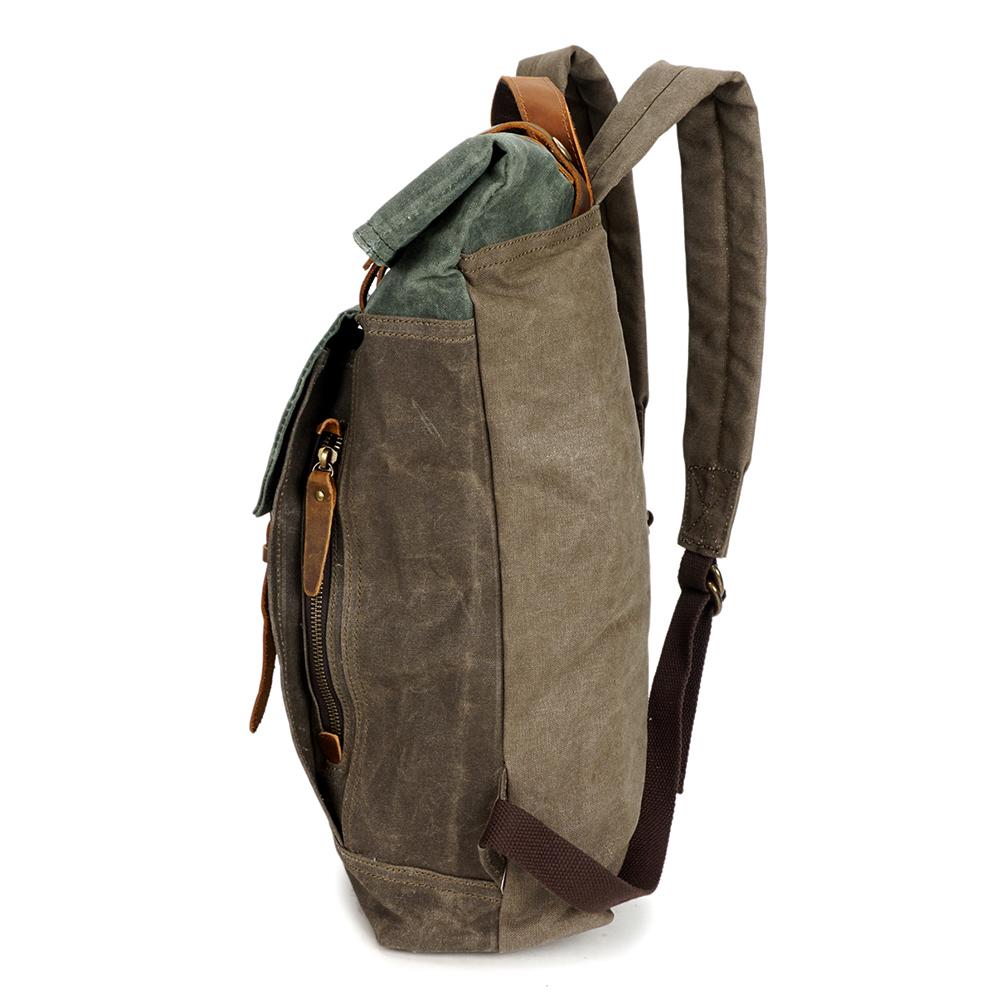 Dam Rucksack Urban Canvas Crazy-Horse-Läder-3