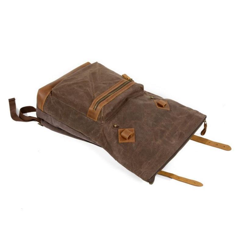 Unisex Ryggsäck Vaxad Canvas för Utomhusäventyr 14 Liter 5