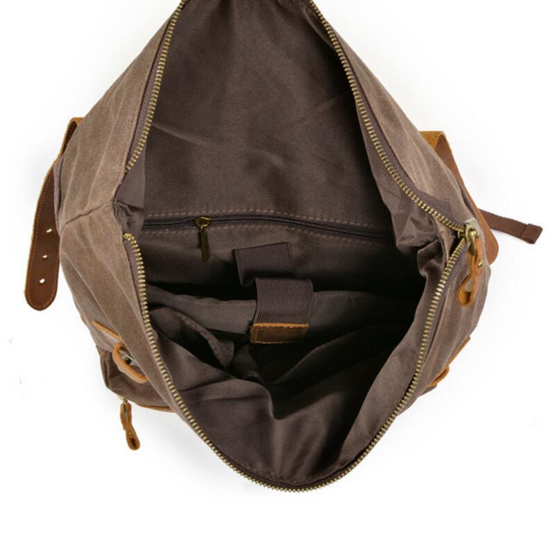 Unisex Ryggsäck Vaxad Canvas för Utomhusäventyr 14 Liter 4