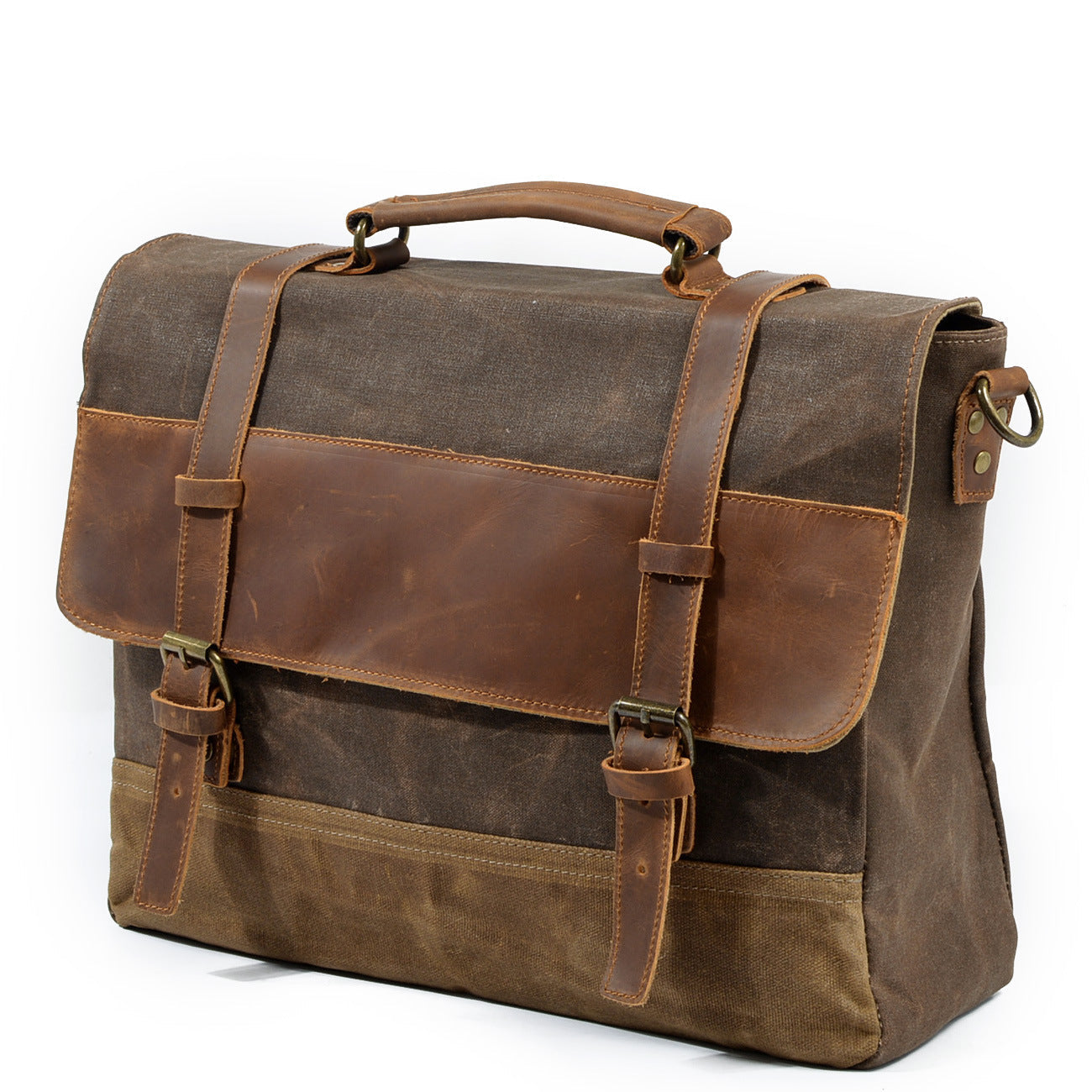 Dam Messenger Bag Vaxad Duk Hållbar Canvas 3