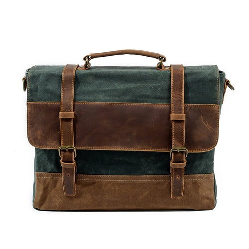 Dam Messenger Bag Vaxad Duk Hållbar Canvas 1
