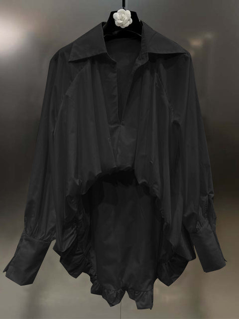 Variant image for Dam Skjorta Asymmetrisk V-ringning Polyester och Bomull-4