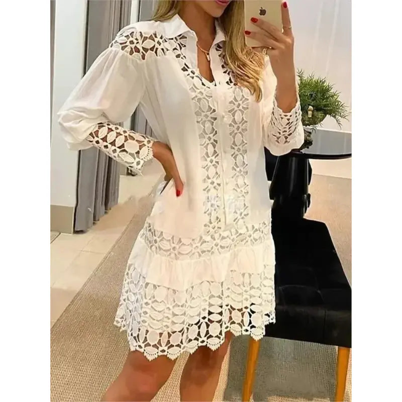 Dam Festtoppar Lätt Polyester Avslappnad Stil-3