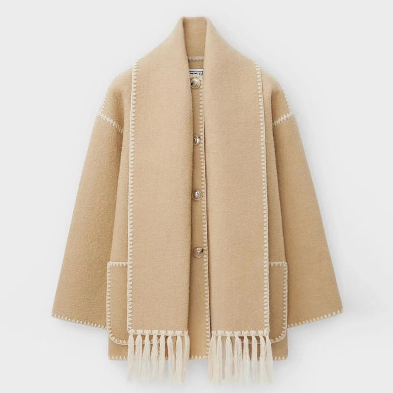 Lång Vinterrock Dam Trendig Polyester Varm Kappa 3
