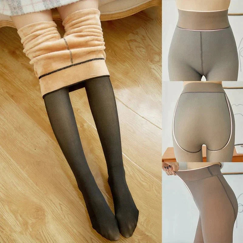 Fleecefodrade Vinterleggings för Dam - Stretchiga Nylonleggings med Skräddarsydd Passform och Utmärkt Isolering 2