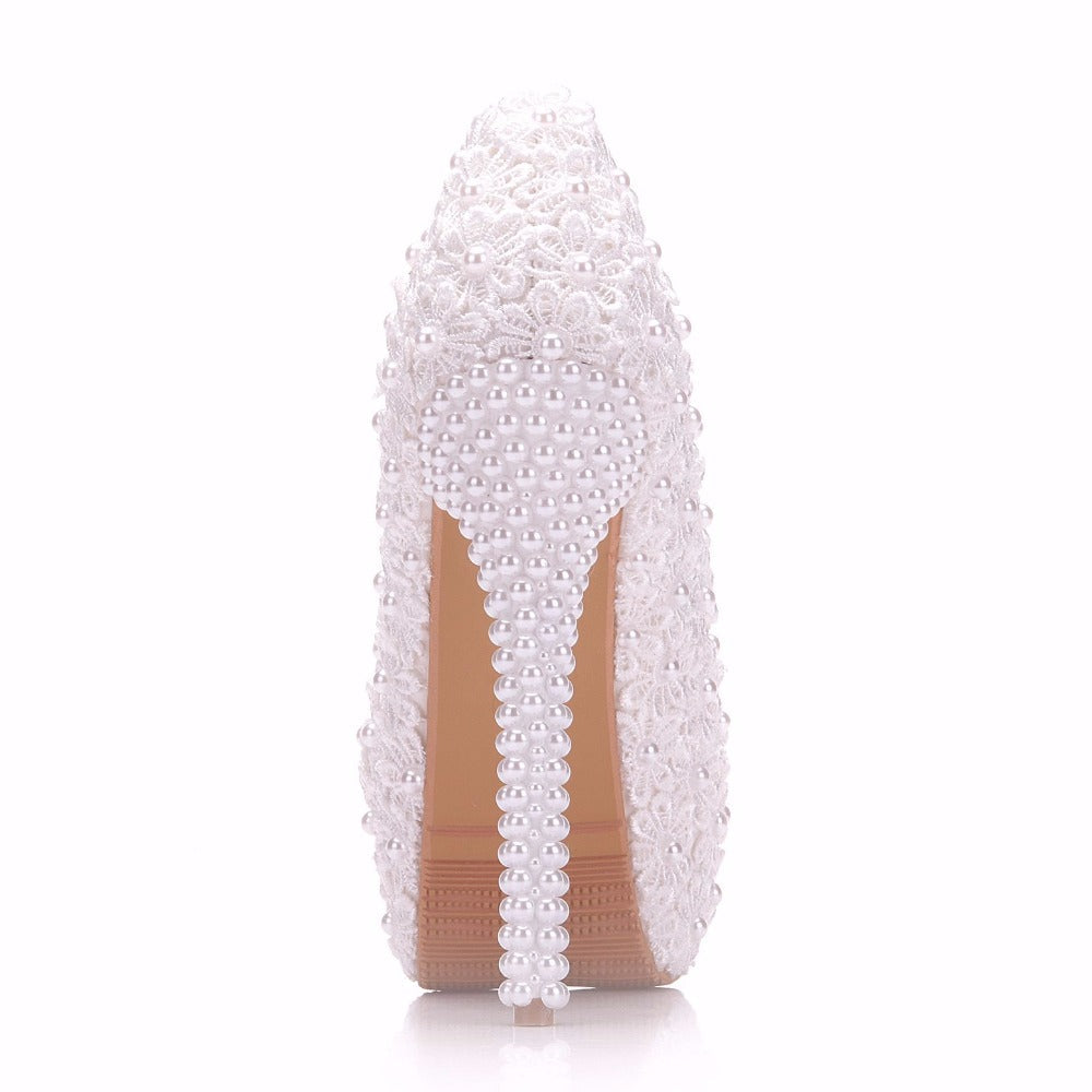 Högklackade Skor för Damer med Blommönster, 14 cm Klack i Syntetläder – Elegant och Bekväm Stil 5
