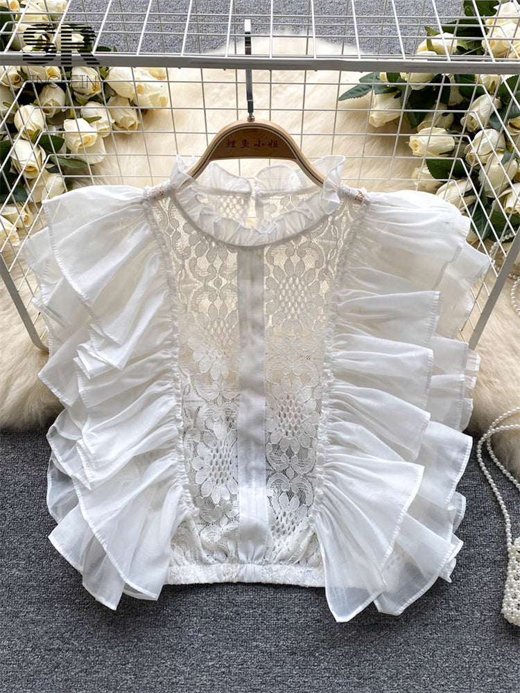 Kvinnor O-hals Topp i Bomull och Polyester – Chic, Modern Design, Perfekt för Fest och Vardag, Storlek A 6