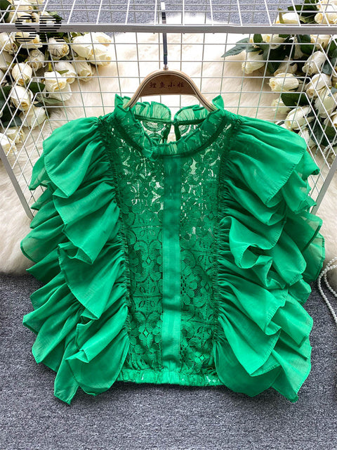 Kvinnor O-hals Topp i Bomull och Polyester – Chic, Modern Design, Perfekt för Fest och Vardag, Storlek A 13