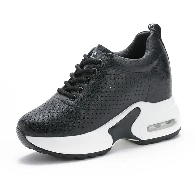 Dam Sneakers Höghöjd Syntetiskt Läder Andningsbar Komfort 10