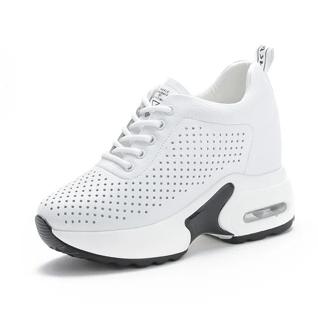 Dam Sneakers Höghöjd Syntetiskt Läder Andningsbar Komfort 9