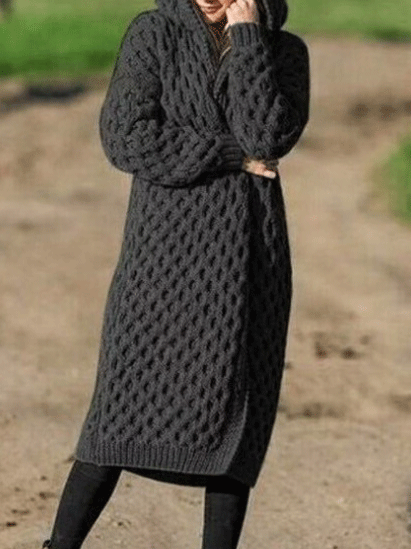 Lång Vinterrock Dam Avslappnad Polyester 5