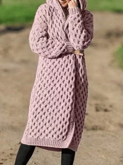 Lång Vinterrock Dam Avslappnad Polyester 9