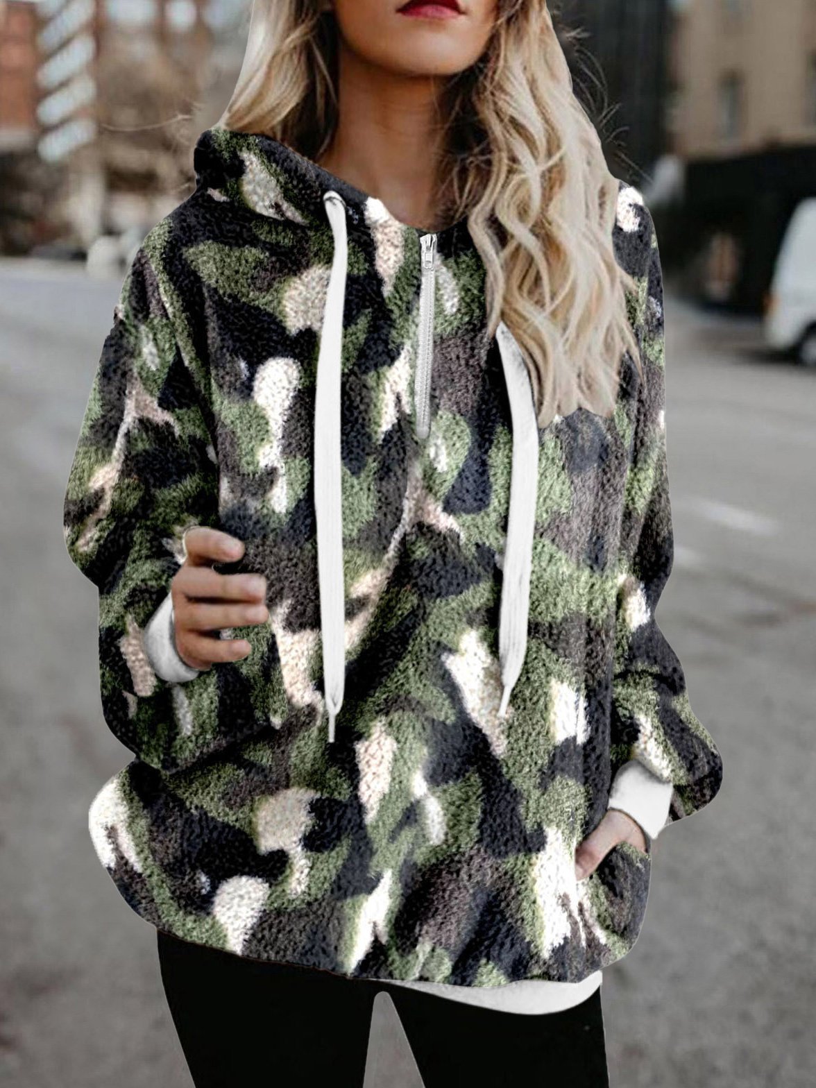 Variant image for Dam Hoodie Avslappnad Bomullsblandning-11