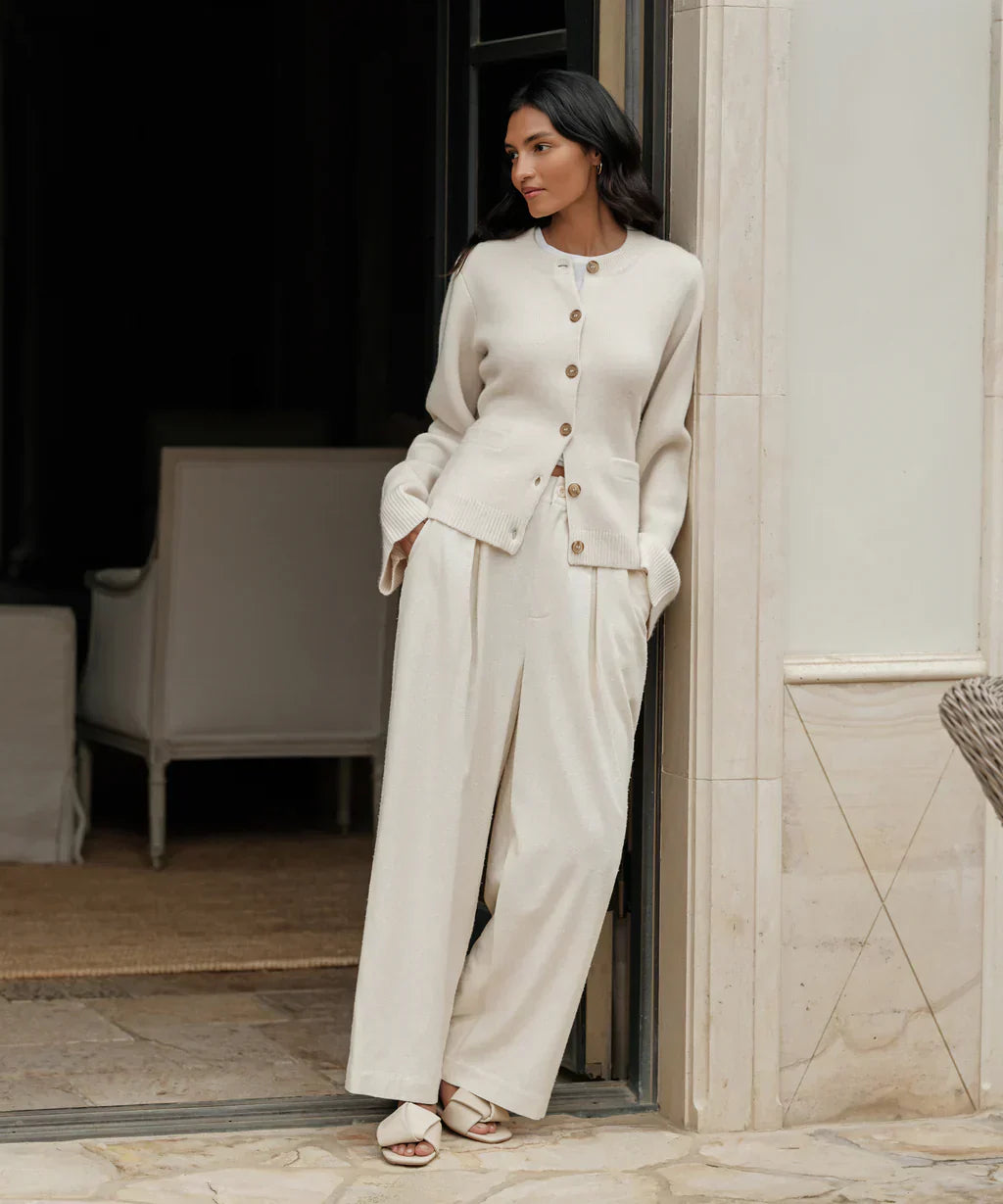 Lång Kofta Dam Stickad Akrylblandning-3