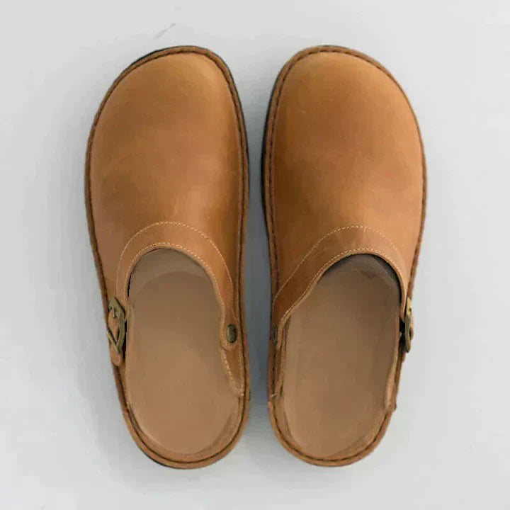 Herr Sandaler i Läder med Ergonomisk Sula och Justerbar Rem – Komfortabel Design för Inomhus och Utomhus 4