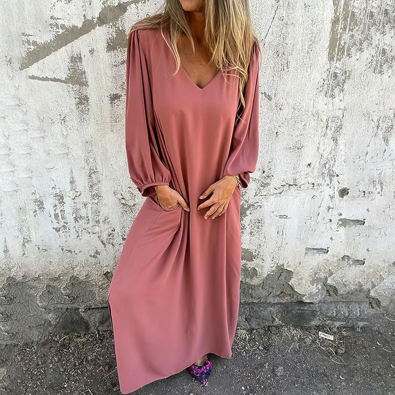 Maxiklänning Dam Boho Stil Lätt Bomull för Sommar-5