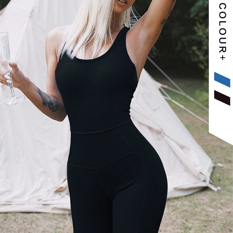 Dam Bodysuit Sportig Ärmlös Elastisk Bomull-6