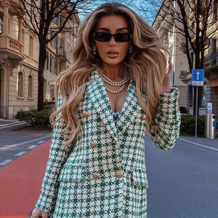 Variant image for Kvinna Blazer Klassisk Tweed Tidslös Stil-1