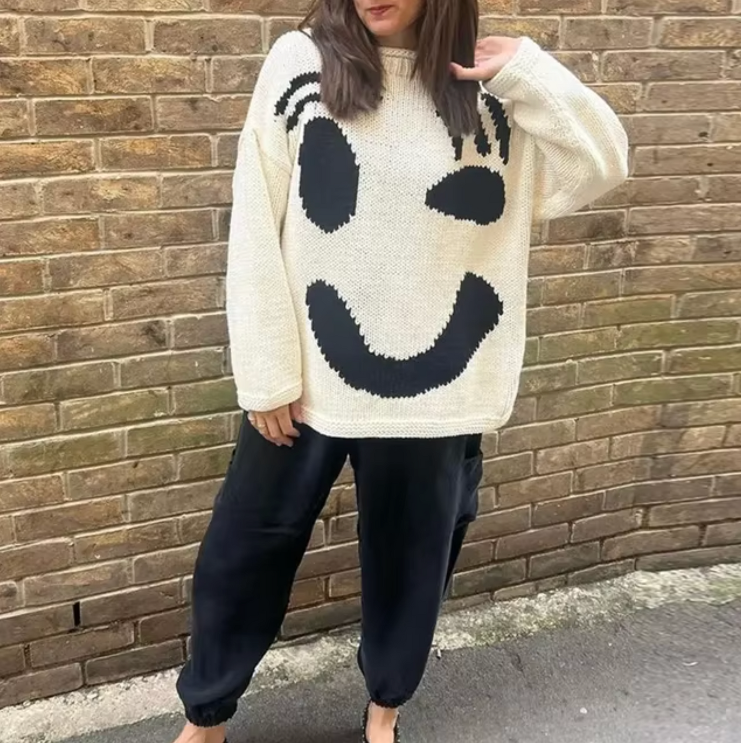 Kvinnors Överdimensionerad Tröja Boho Stil i Bomull-5