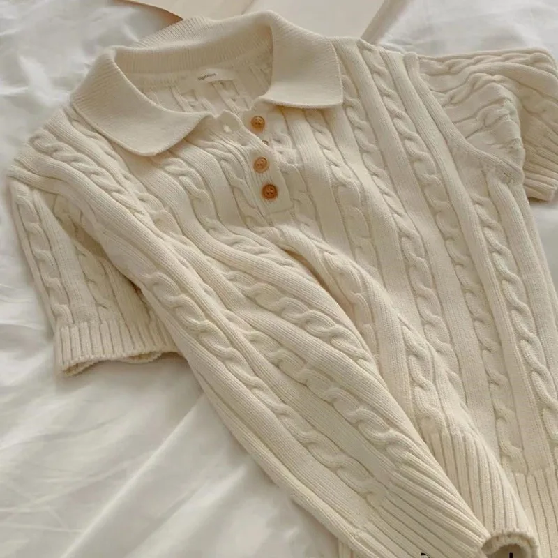 Kvinnors Poloskjorta Tidlös Stil 100% Bomull-4