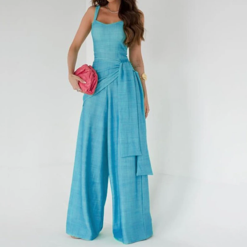 Dam Jumpsuit Långärmad Elegant Med Snören Andningsbart Tyg 9