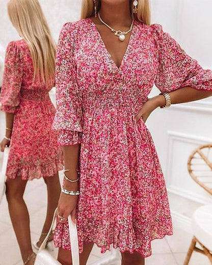 Maxiklänning Dam Boho V-ringning Lätt Material för Sommar-1