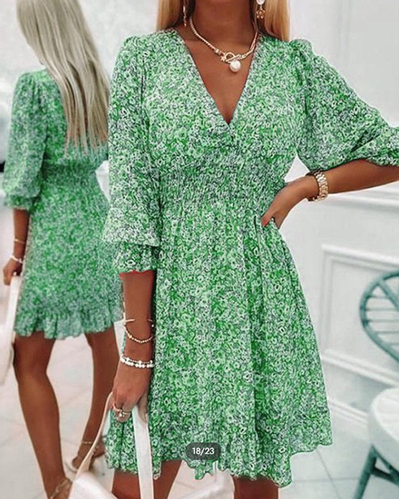 Variant image for Maxiklänning Dam Boho V-ringning Lätt Material för Sommar-16