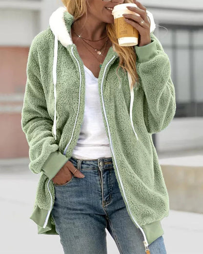 Lång Hoodie Dam Med Huva Av 100% Polyester - Varm och Avslappnad 10