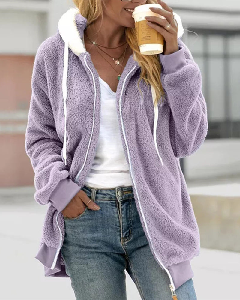 Lång Hoodie Dam Med Huva Av 100% Polyester - Varm och Avslappnad 8