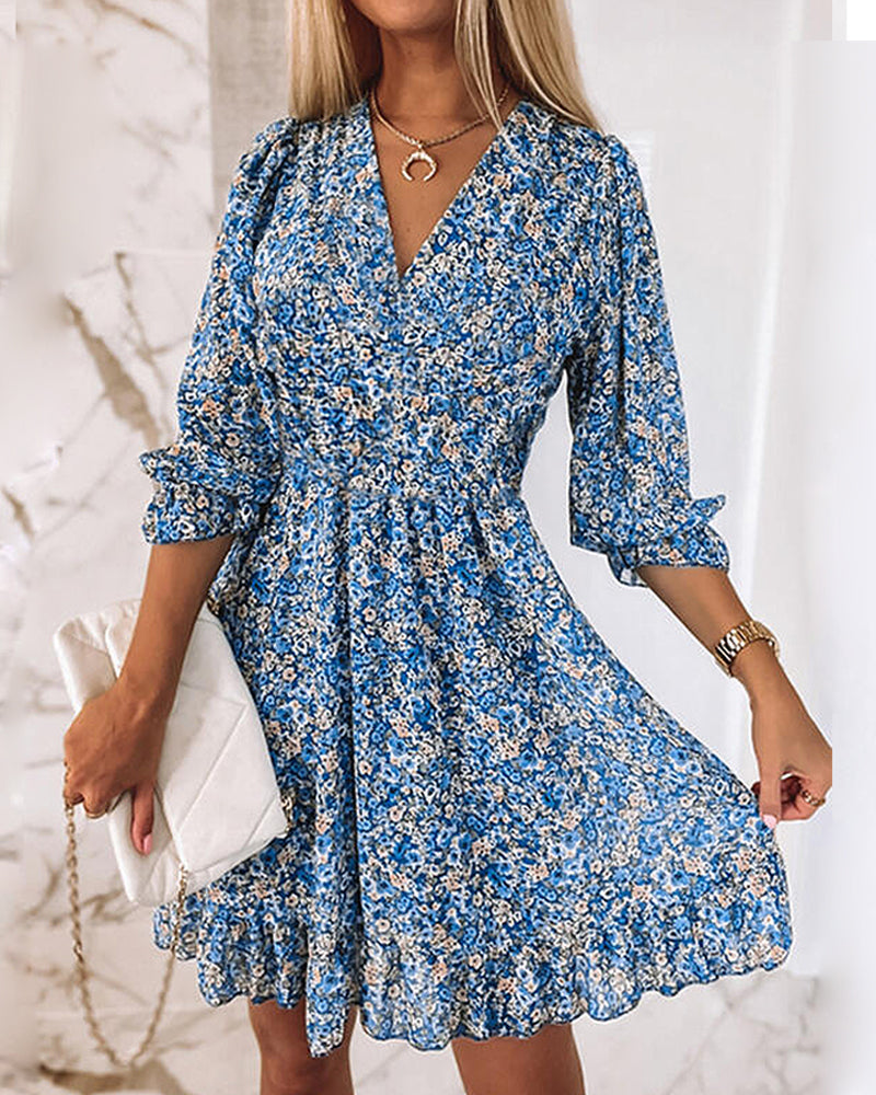 Maxiklänning Dam Boho V-ringning Lätt Material för Sommar-3