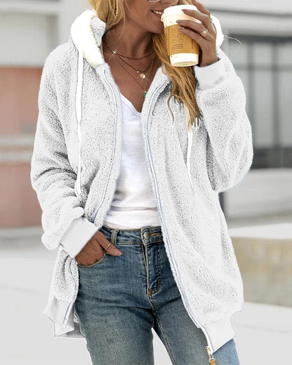 Variant image for Damjacka Överdimensionerad V-ringning Mjukt Stickat Tyg-41