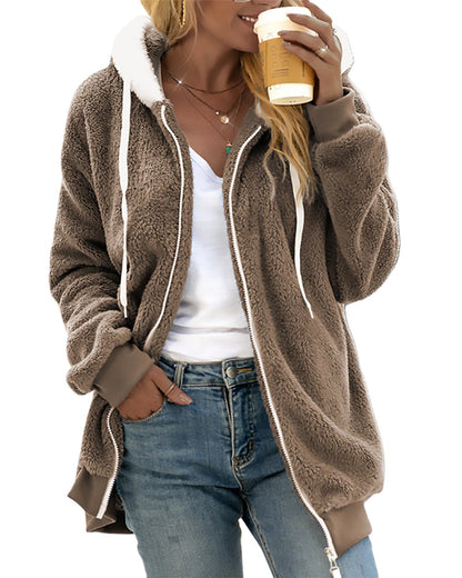 Lång Hoodie Dam Med Huva Av 100% Polyester - Varm och Avslappnad 4