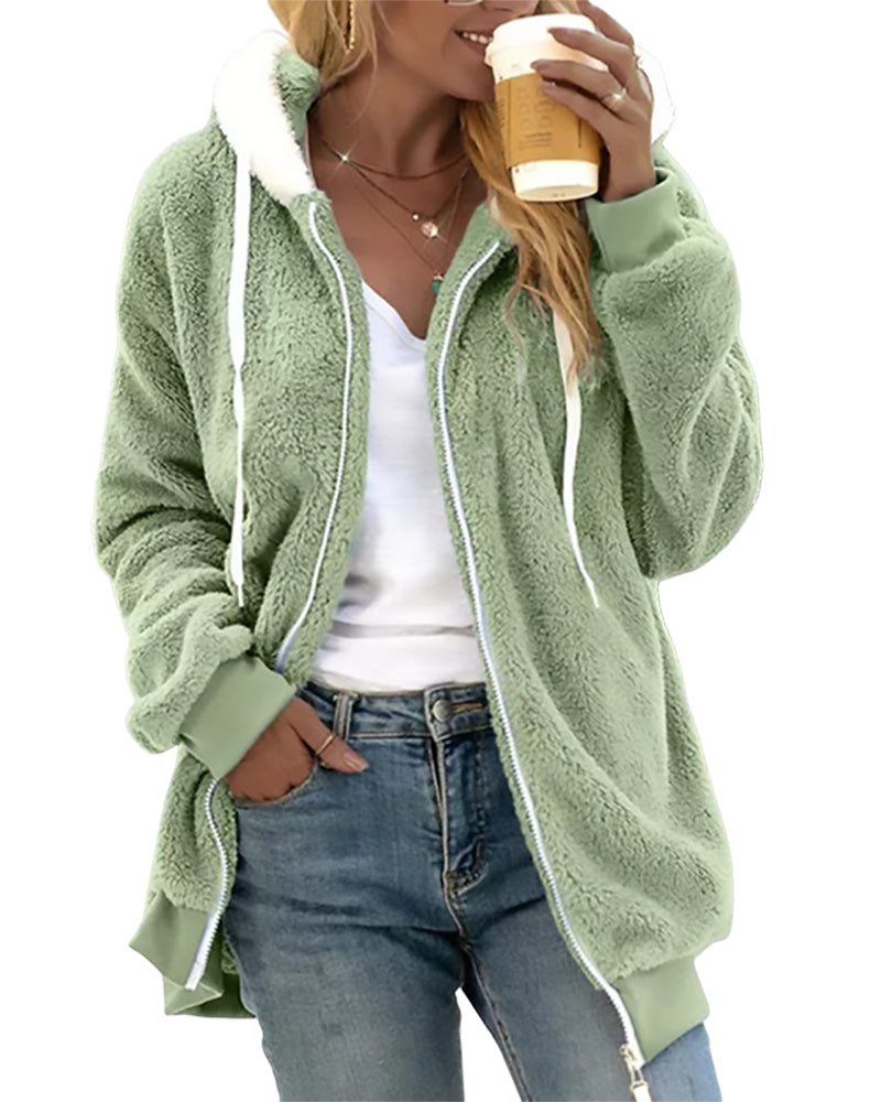 Lång Hoodie Dam Med Huva Av 100% Polyester - Varm och Avslappnad 6