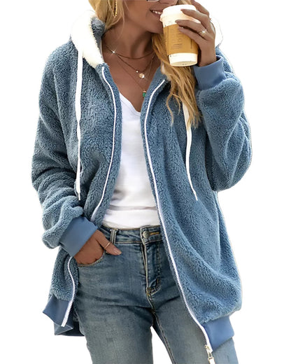 Damjacka Mjuk Stickad Relaxed Fit med Huva 2