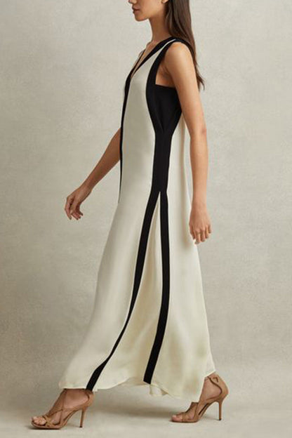 Damklänning Maxi Svängstil Polyester för Fina Tillfällen-6