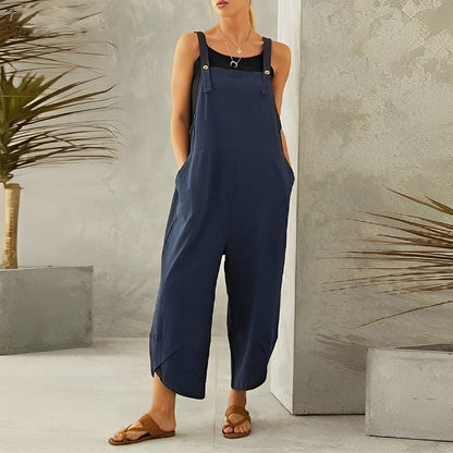 Dam Byxor Ribbad Design Lätta Material för Sommar-3