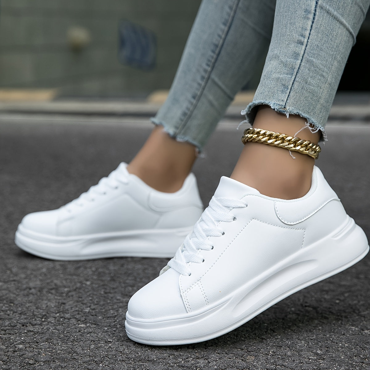 Kvinnors Sneakers Ortopedisk Design Vit Läder-2