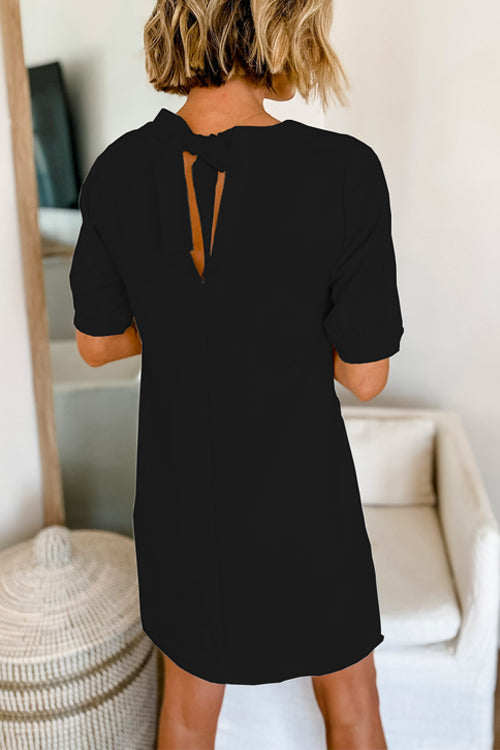 Variant image for Kvinna Mini Skiftklänning Korta Ärmar Bomull Polyester-9